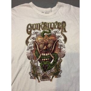 Vintage Quiksilver‎ Skull Tee USA Single Stitch Surf 90s Y2K Tribal Large